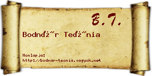 Bodnár Teónia névjegykártya